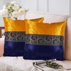 GULAAL ART Blue & Yellow 18x18 Satin Silk Throw Pillow