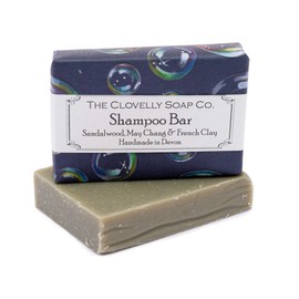 Clovelly Soap Co Natural Handmade Shampoo Soap Bar with Sandalwood & May Chang for Normal-oily Hair and Scalp 100g
