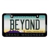 Jeep Grand Wagoneer 3D Gray on Black Metal License Plate