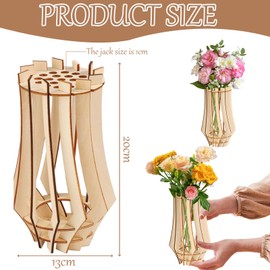 Sweieoni Wooden Vase Flowers 3D Vase Wooden Bouquet for Bouquet Wooden Vase for Roses Sunflowers Tulips Cherry Blossom Flowers DIY Wooden Vase Kit Flower Vase for Bouquet for Home Decor