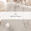 Anthony Vincent Collar Dije Perla Blanca Estilo Mallorca Tamaño 10