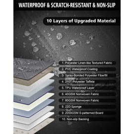 PAWPROVED Back Seat Extender for Dog, Waterproof Dog Car Seat Cover for Back Seat, Hard Bottom Car Seat Cover, Large-Space Hammock for Car Truck SUV, Pet Seat Cover Holds 450lbs(Grey)