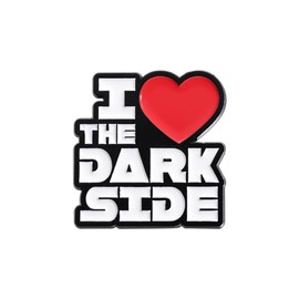 I Love The Dark Side Enamel Pin English Pattern Design With Red Heart Metal Badge Brooch Backpacks Clothing Fashion Accessories