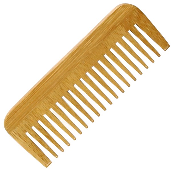 Natural Bamboo Wide Tooth Comb Detangling Comb Antistatic Natural Curly Hair for Men and Women