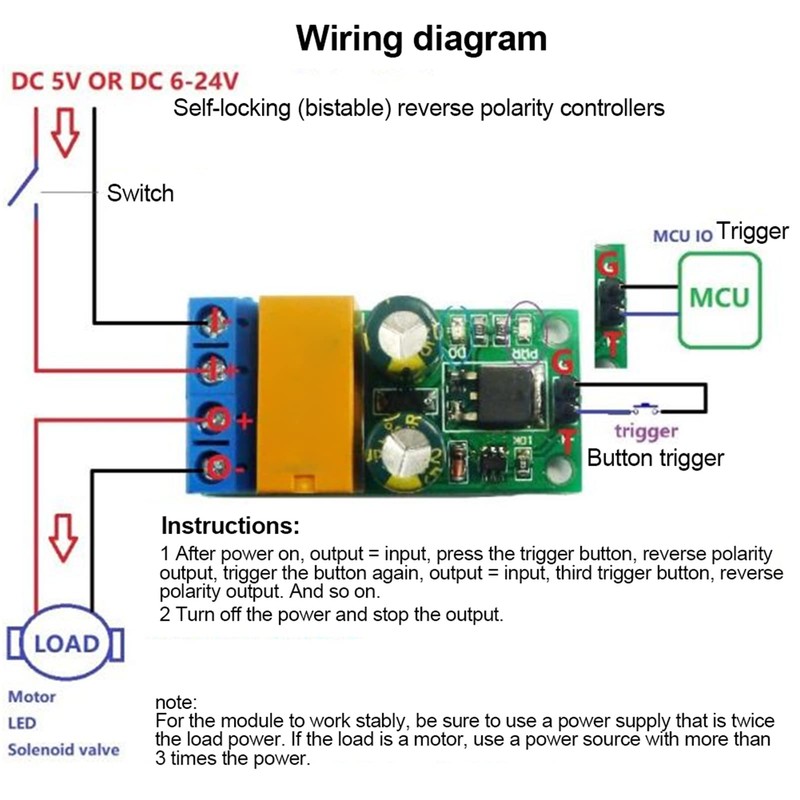 DR55B01 Motor Forward/Reverse Controller Self-Locking Reverse Polarity Relay(DC 6-24V)
