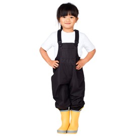 Jan & Jul Cozy-Dry Waterproof Dungarees Lined Snow Pants for Kids, Cozy-dry: black