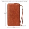 DORIS&JACKY Women Leather Wallet Rfid Blocking Large Capacity Zipper Around
