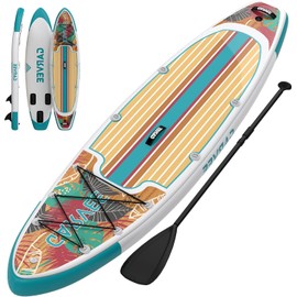 Garvee Inflatable Stand Up Paddle Boards Yoga Board with Premium SUP Paddle Board Accessories, Ultra-Light Wide Stable Design, Non-Slip Comfort Deck for All Skill Levels Youth Adults,10 Ft 6