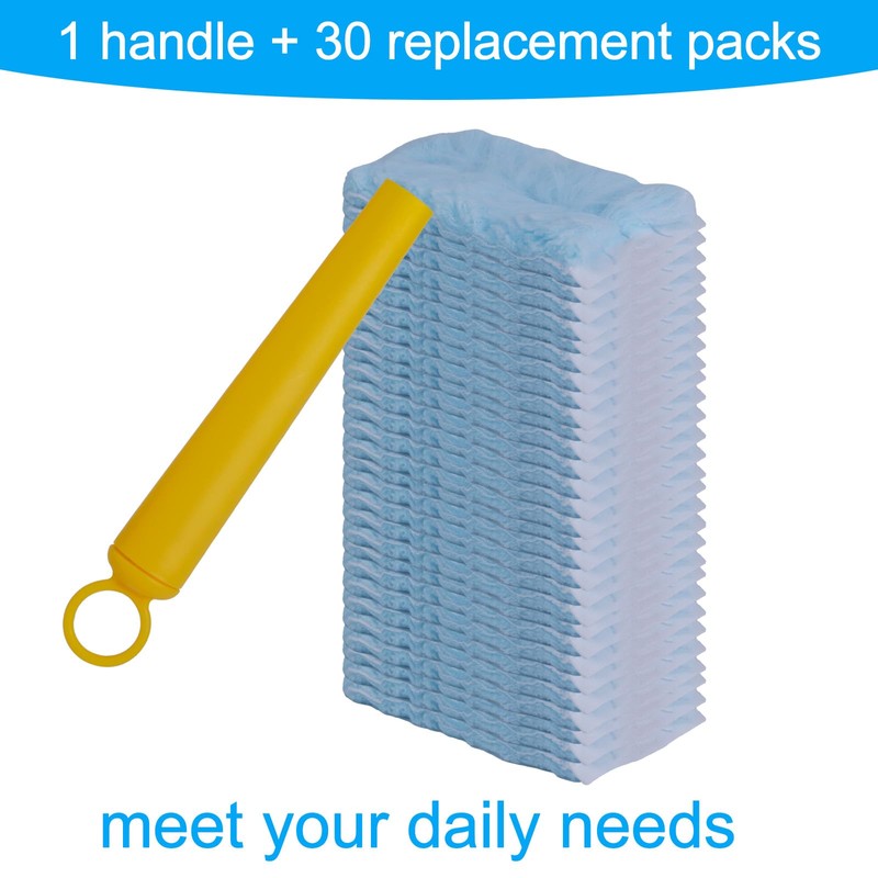 BOXOB 30 Count Fluffy Duster Refills, Reusable Microfiber Heavy Duty