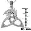Jewelry Trends Celtic Dragon Trinity Knot Sterling Silver Pendant Necklace