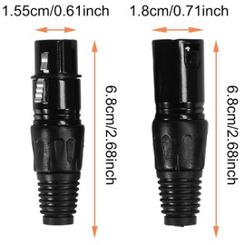 ALAMSCN 6 Pieces 3 Pin XLR Connectors XLR Male and Female Microphone Cable XLR Solder Connector Microphone Audio Jack