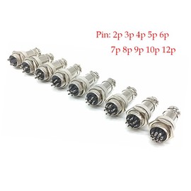 Supertool 2PCS GX20 2-Pin Aviation Connector, 19mm Thread Male Female, Zinc Alloy, Waterproof Cap & Kit, Sleeve, 10A, 250V, 500 Uses