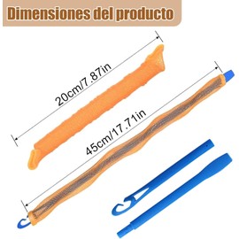 Mythya Set de 20 Rulos sin Calor, Rulos Espirales Mágicos, Kit de Peinado sin Calor de 45 cm, Crea Ondas y Rizos sin Dañar el Cabello con el Calor, Apto para Todo Tipo de Cabello, Rizado o Liso