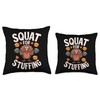 Squat For Stuffing Thanksgiving Gym Throw Pillow