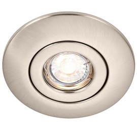 National Lighting Modern Satin Nickel Low Voltage to 240V Mains Voltage GU10 Recessed Downlight Converter - Converts Holes ranging from Approx. 65mm to 125mm