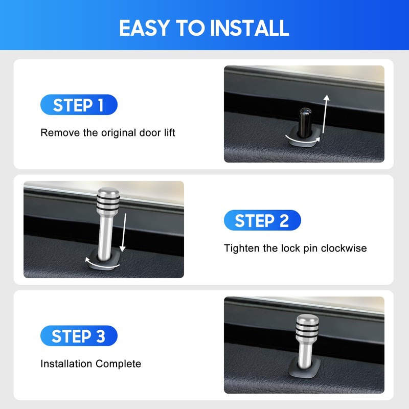 Rislobx 4 PCS Car Door Lock Knobs, Inner Door Lock