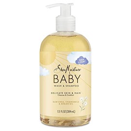 SheaMoisture Jabón y champú para bebés para todo tipo de piel, manteca de karité cruda, manzanilla y aceite de argán, jabón y champú para bebés con in