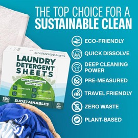 Laundry Detergent Sheets (100 sheets 200 loads) (30 sheets 60 loads) - Scent : Lemon, No. of Sheets: 100 Sheets