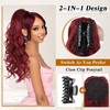 HMD Ponytail Extension,24 Inch Claw Clip Wavy Ponytail Extension Synthetic