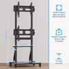 EZISE Rolling Dual TV Stand, Mobile TV Cart for Two