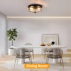 foucasal Black Flush Mount Ceiling Light with Seeded Glass Shade,