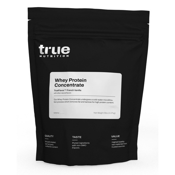 True Nutrition - Whey Protein Concentrate - 100% Whey Protein Powder - Fast Acting Low Carb Protein Powder with Essential Amino Acids - High in Leucine (French Vanilla 5 lb.)