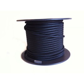 Black  Parallel Rayon Covered Wire, Antique Style Cloth Cord, Vintage Lights