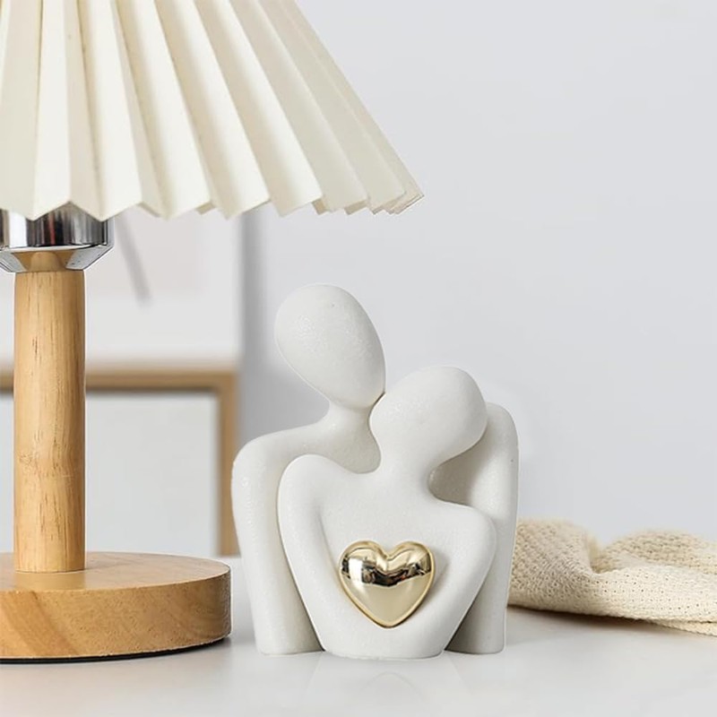 Ceramic Couple Figurine,Romantic Couple Art Decoration,Mini Couple Ceramic Statue,Modern Sculpture