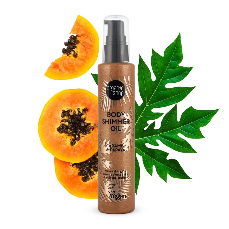 Organic Shop Body Shimmer Oil Caramel & Papaya 100 ml