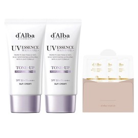 Dalba Waterful Tone-Up Sun Cream Purple SPF50+ PA++++ 50ml x 2p + Serum Cleanser 3ml x 3p Set, 2 Pieces / 달바 워터풀 톤업 선크림 퍼플 SPF50+ PA++++ 50ml x 2p + 세럼 클렌저 3ml x 3p 세트, 2개