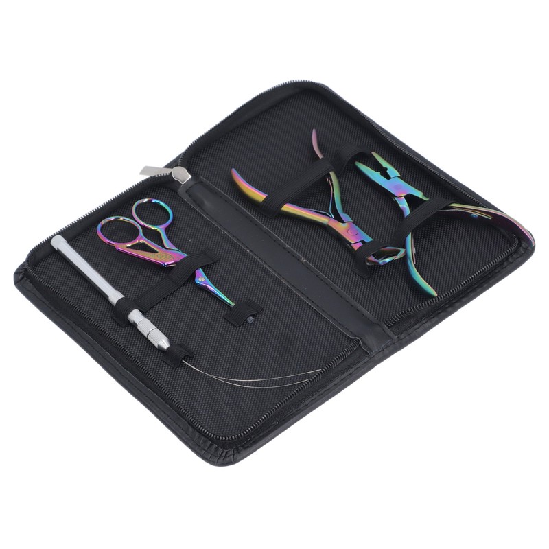 4pcs Hair Extension Tools with Pliers Wire Loop Beading Hook