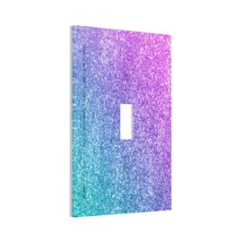 LuHuoLu Decorative Switch Plate Covers Gillter Purple Pink Blue Gradient Sparkle 1 Gang Light Switch Cover Plate Single Toggle Wall Plate Outlet Covers Wall Plate Faceplate for Bedroom Home Decor