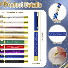 Sayglossy 60 Sets Employee Appreciation Gifts Inspirational Ballpoint Pen Bulk with Motivational Quote with Thank You Card Twist Tie for Coworker Volunteer Team Nurse Teacher Staff (Inspirational)