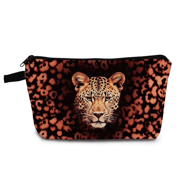 YULUENZE Cheetah Leopard Makeup Bag Cute Small Organizer Bag with