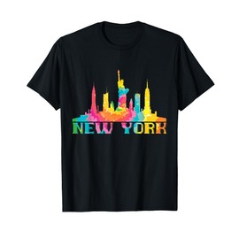 New York City Skyline NYC Tie Dye Liberty I Love New York T-Shirt