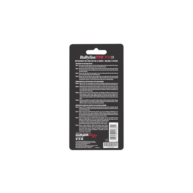 BaBylissPRO Barberology Professional FXX3RFB FX3 Red Replacement Double Foil Shaver