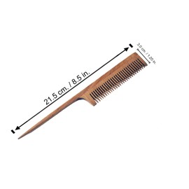 Wooden Hair Fine Tooth Comb for straight or wavy: The gentle touch of our hair comb is designed to help you achieve your desired hairstyle effortlessly (Long Tail Comb)