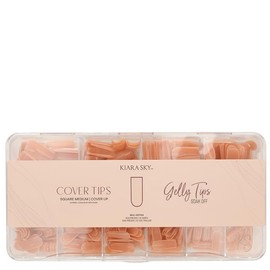 Kiara Sky Professional Nails Cover Gelly Tip Case Soft Gel Nail Extensions Square Medium - Cover Up