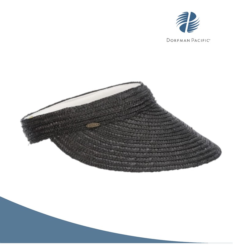 Scala Womens Sewn Braid Visor, Black, One Size