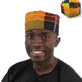 Kente Kufi Hat Black Style #3