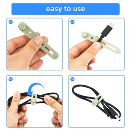32PCS Cord Tags Labeling, 12 PCS Circle Wire Labels Electrical Cord 丨 20 PCS Silicone Cable Cord Ties for Cord Tags Labeling & Cord Labels for Electronics ﻿