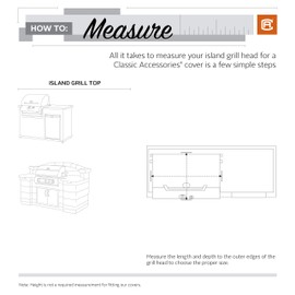 Classic Accessories Water-Resistant 45 Inch Built-In BBQ Grill Top Cover