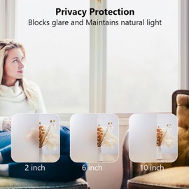 Finnez Window Privacy Film Frosted Glass Electrostatic Privacy Window Film Privacy Protection Window Stickers Anti-UV for Home Living Room Bedroom
