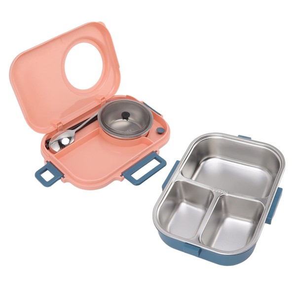 Insulated Bento Box Thermal Lunch Box 1100ml Double Decker with