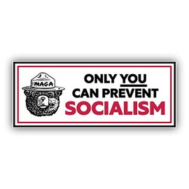 Only You Can Prevent Socialism Smokey MAGA Trump 2020 Vinyl Sticker Decal
