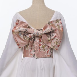 CAMDOM Japanese Traditional Kimono Pre-tied Bow Sakura Obi Belt Sash Yukata Robe Accessories