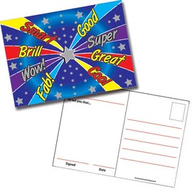 20 Metallic Shiny Mixed Positive Words Childrens Pupils Teachers School Praise Reward Postcards Notes Home A6 Primary Teaching Services