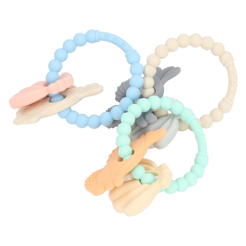 3pcs Silicone Shell Teething Ring Soothes Gum Soreness Crab Shell