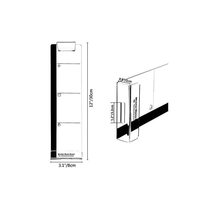 Multifunctional Acrylic Memo Boards Set for Computer