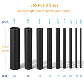 Twippo 355pcs Heat Shrink Tubing Kit with 1000W Heat Gun - 3:1 Shrink- Electrical Waterproof Industrial Heat Shrink Tubing Terminals- Marine Grade Wire Connector Shrink Wrap Tube - 3.15" Length